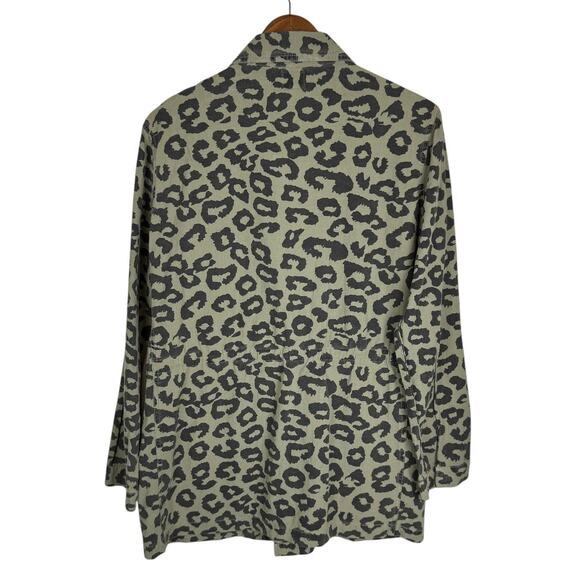Ellison NWT Sage Green Leopard Longline Oversized Utility Lightweight Jacket - Picture 11 of 14